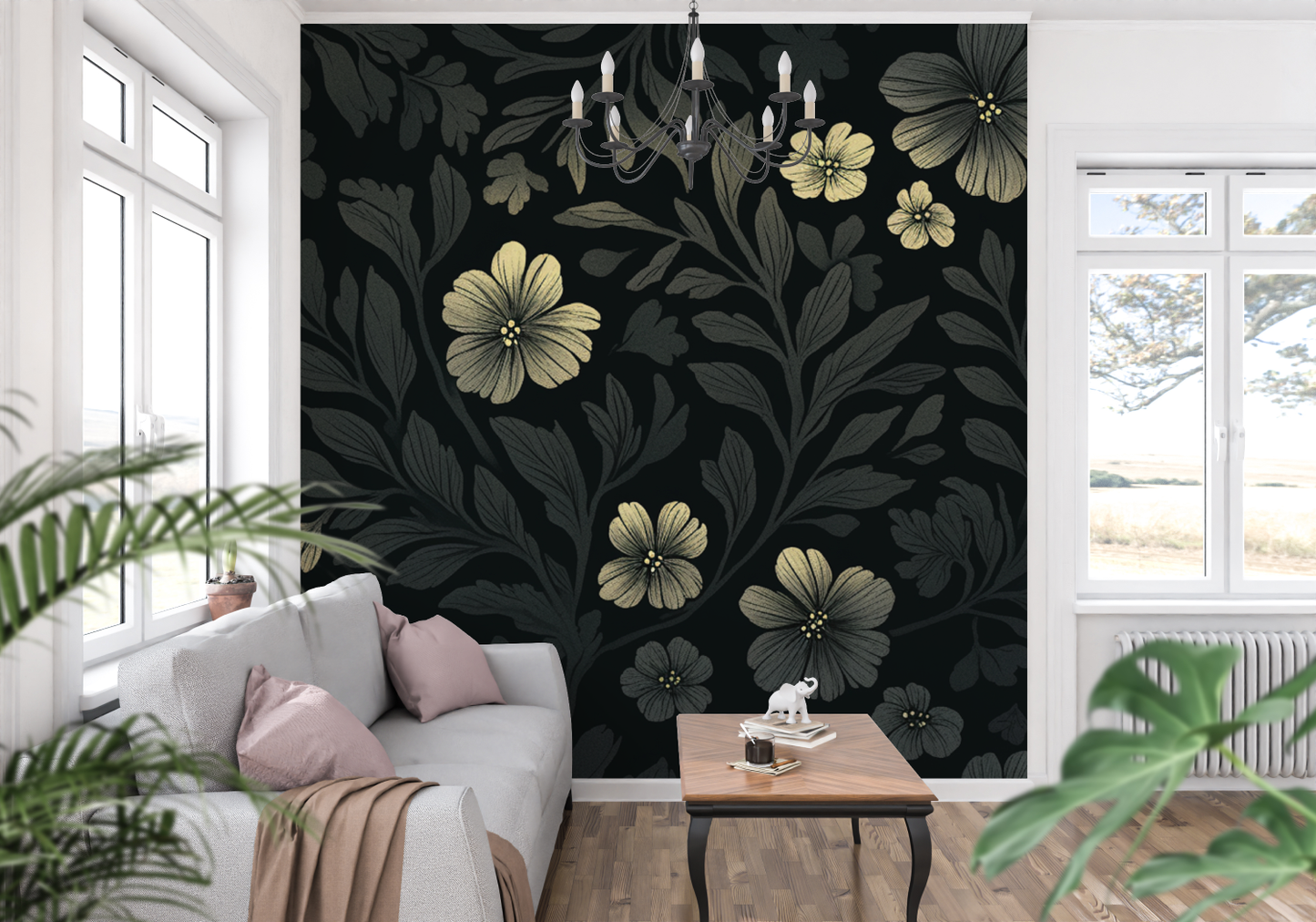 Papel Pintado negro - panorámico de moda