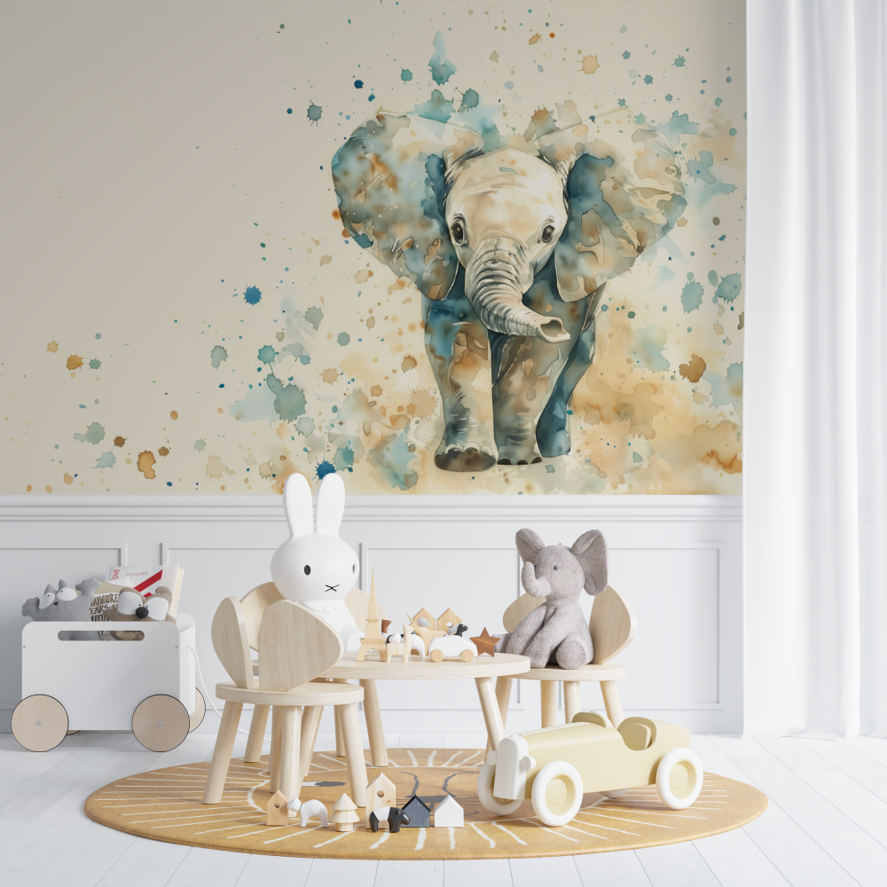 Papel pintado elefante bebé - bebé unisex