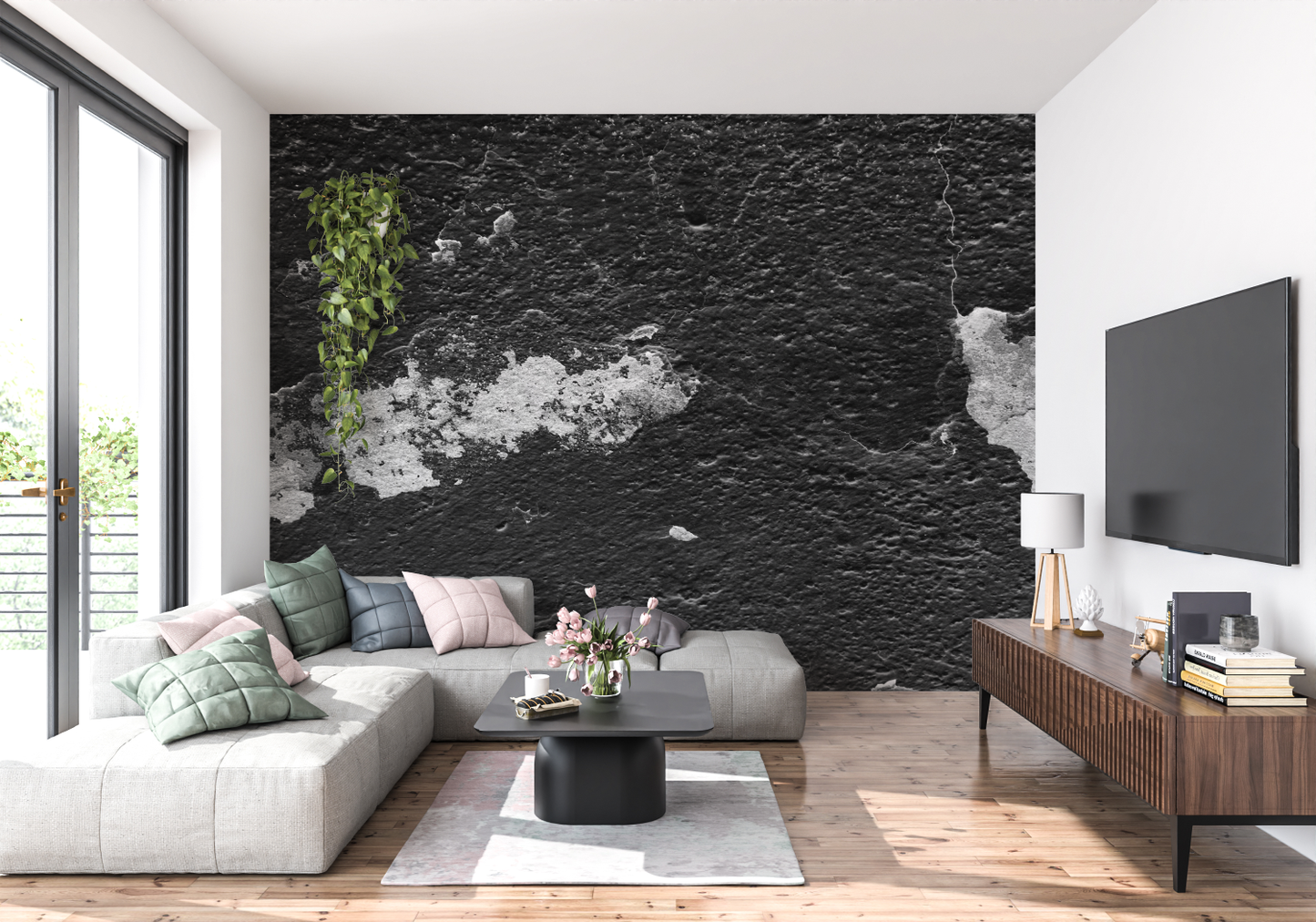 Papel pintado Sótano Negro - 4murs