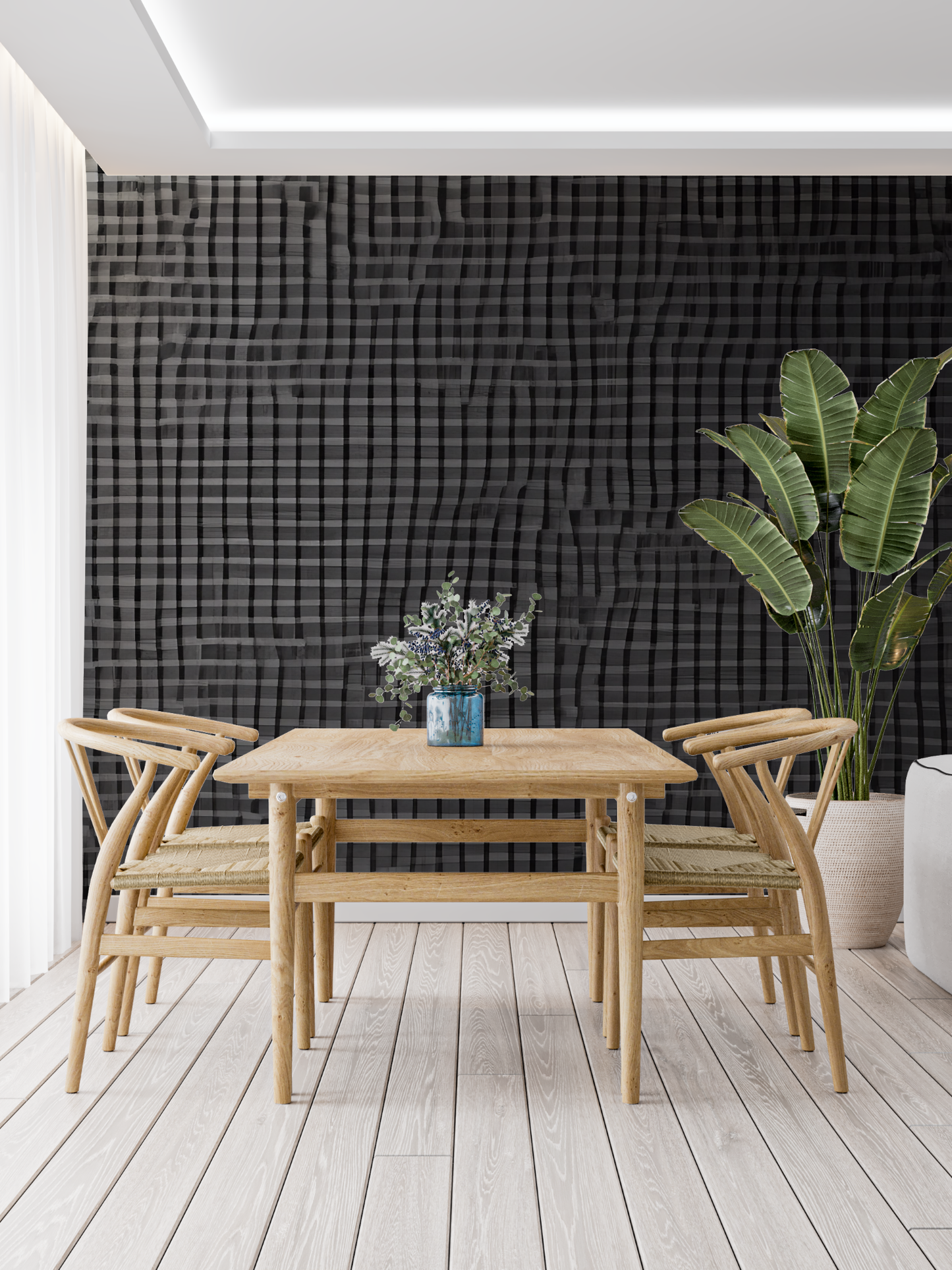 Papel pintado de cuero negro - francés
