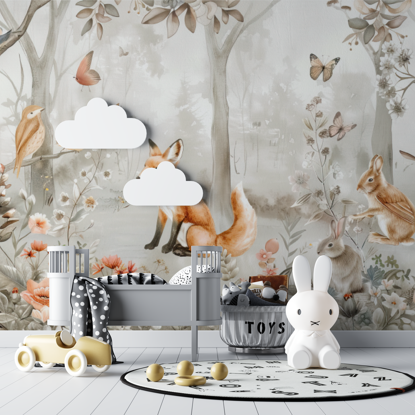 Papel pintado bebé Animales unisex - bebe tipi