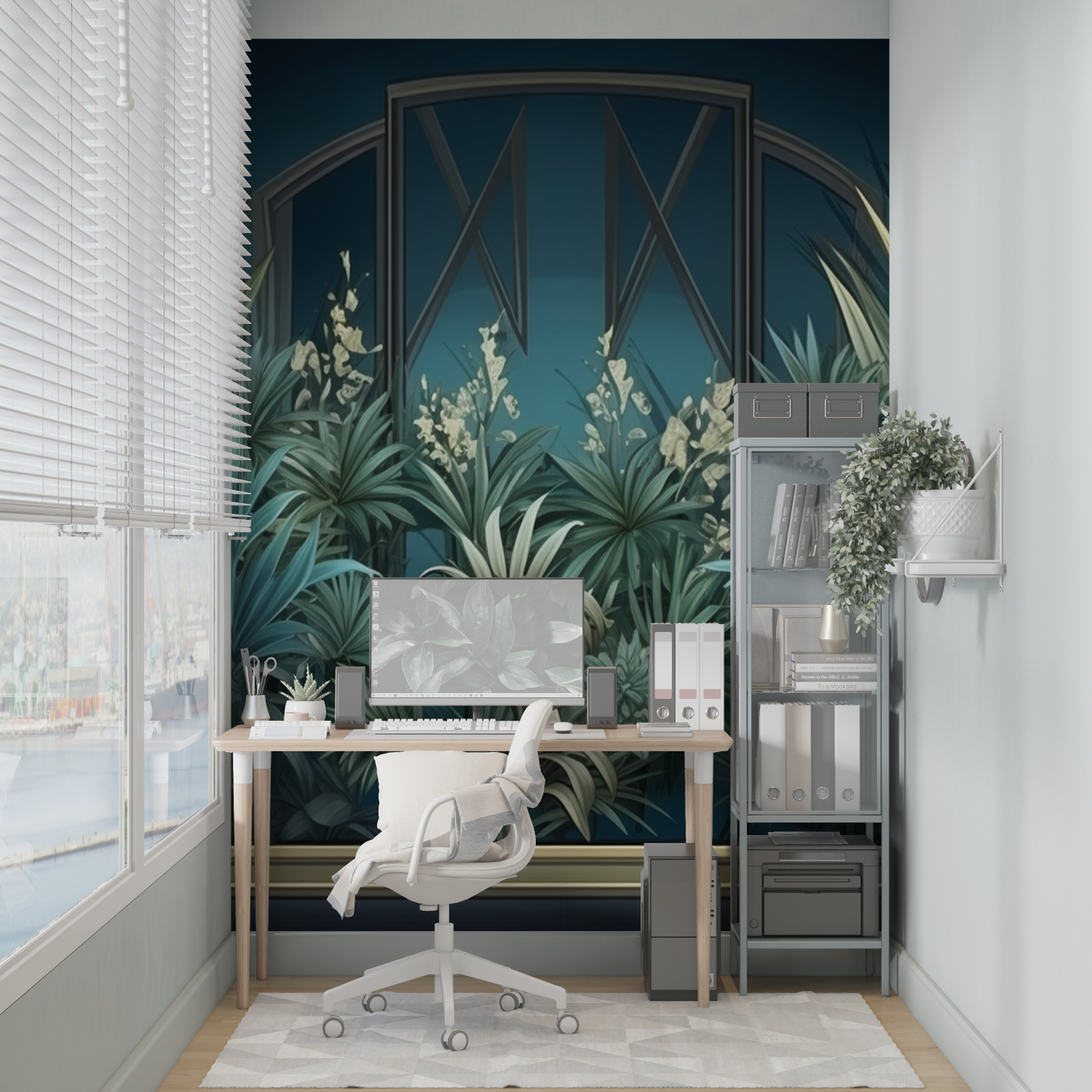 Papel pintado panorámico 3D para sala de estar - montado en la pared