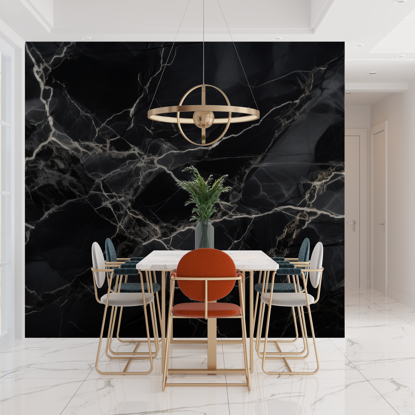 Papel pintado de mármol negro - contemporáneo