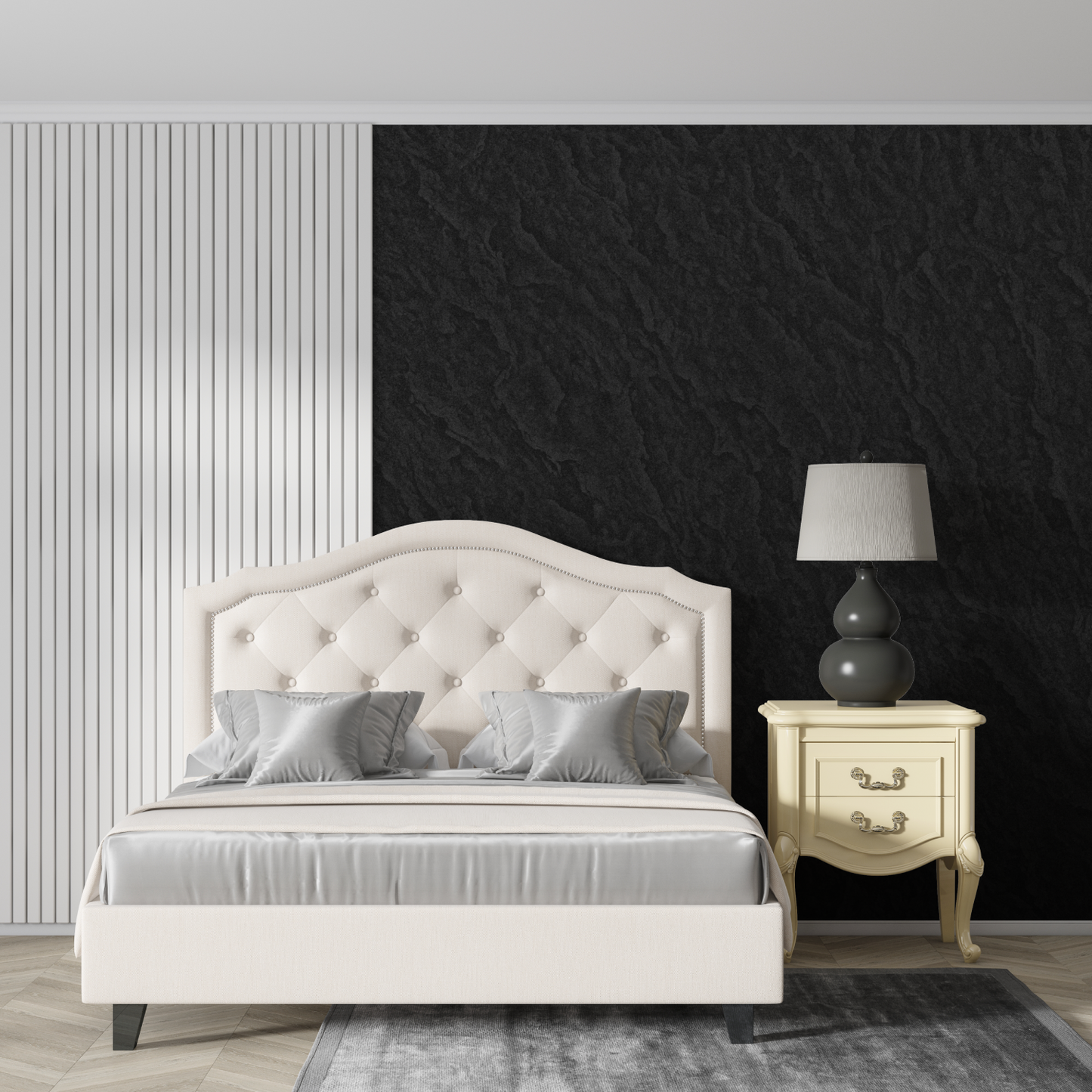 Papel pintado efecto cuero negro - tendencias