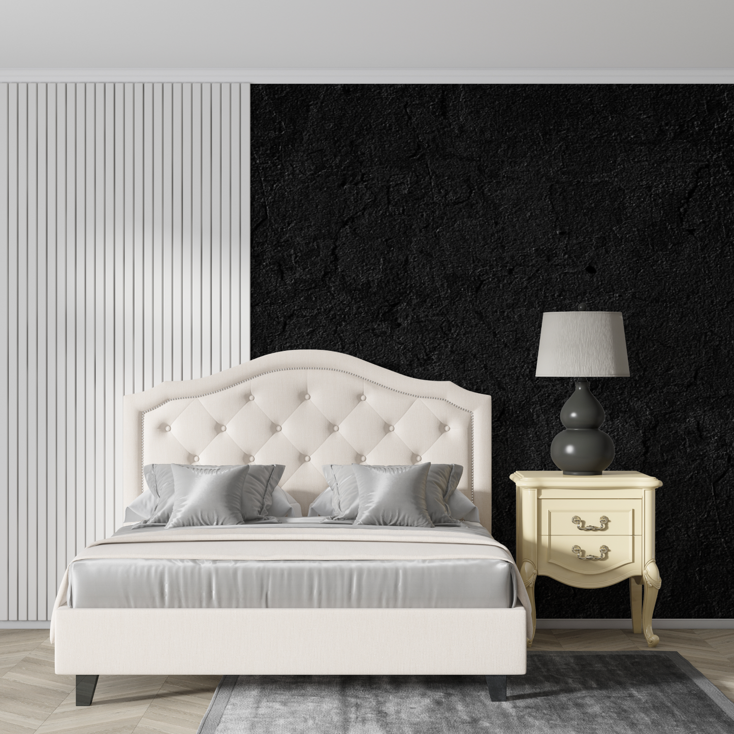 Papel pintado con efecto de material negro - diseño
