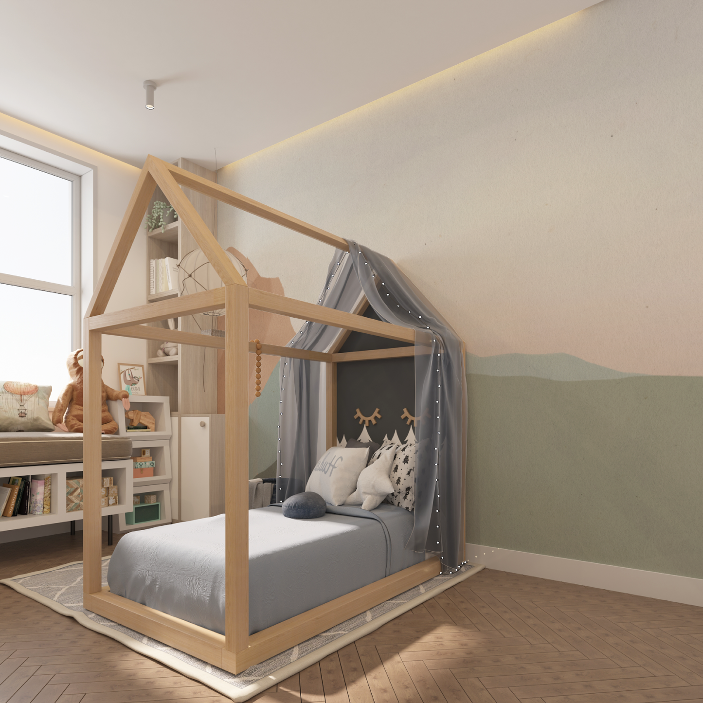 Papel pintado infantil sencillo - dormitorio de niño