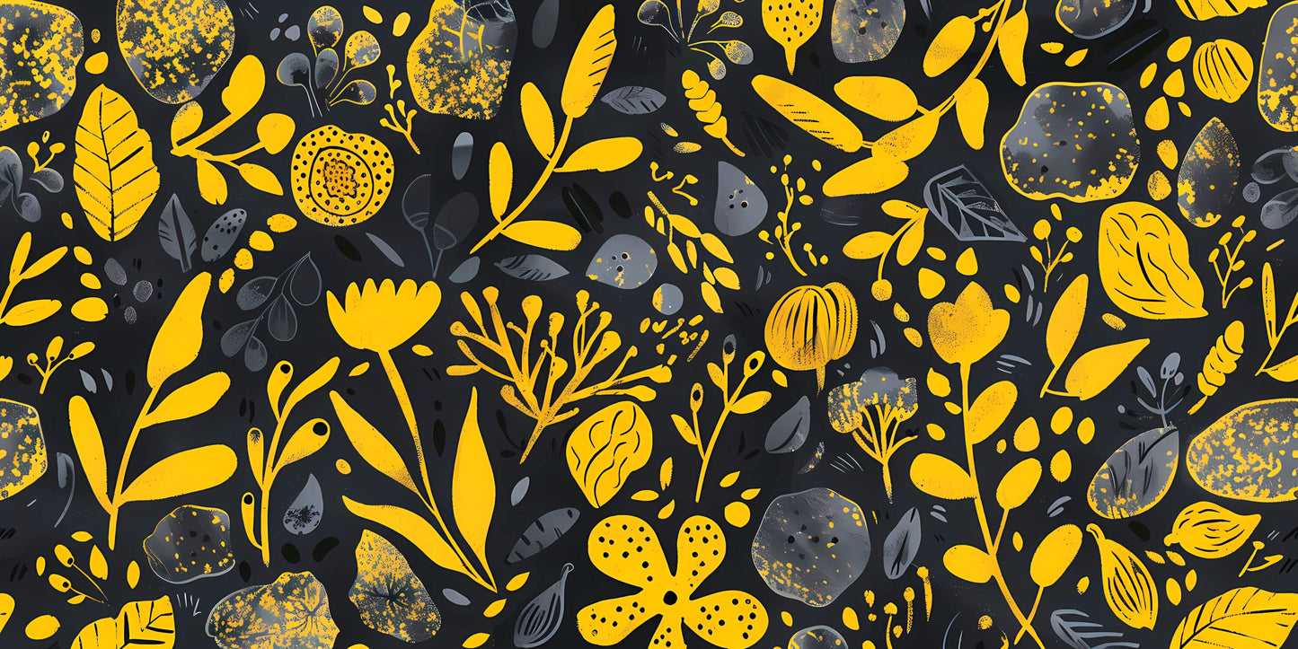 Papel pintado amarillo y negro