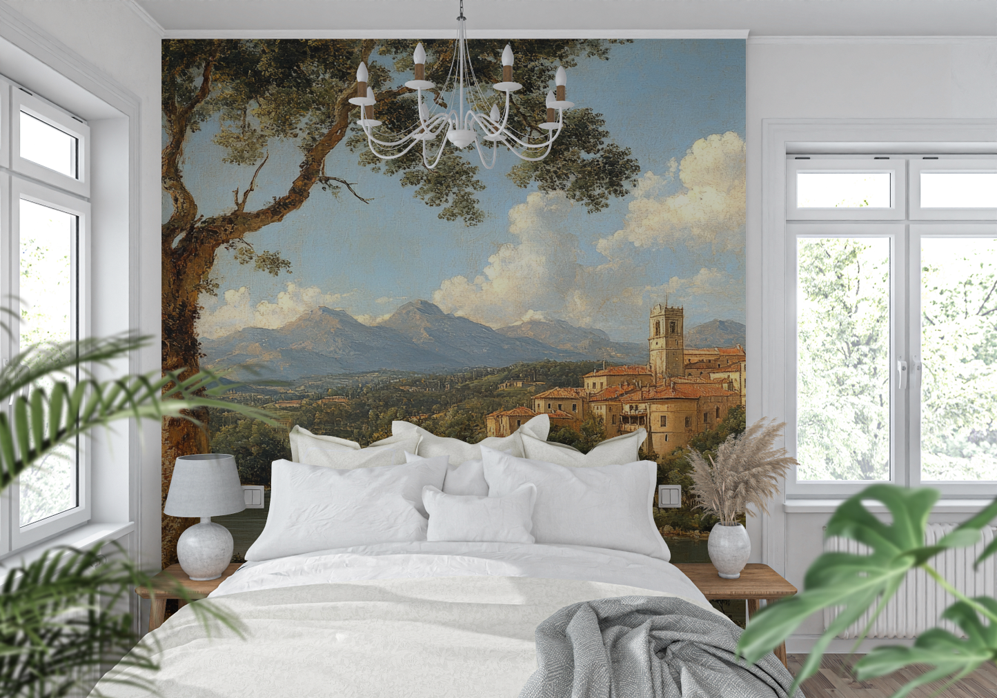 Papel pintado panorámico de paisaje italiano - pared de la cocina