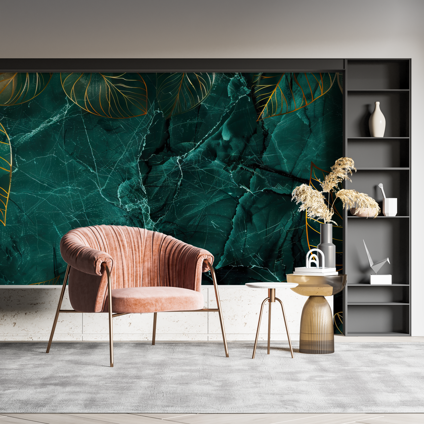Papel pintado verde oscuro - merlin leroy