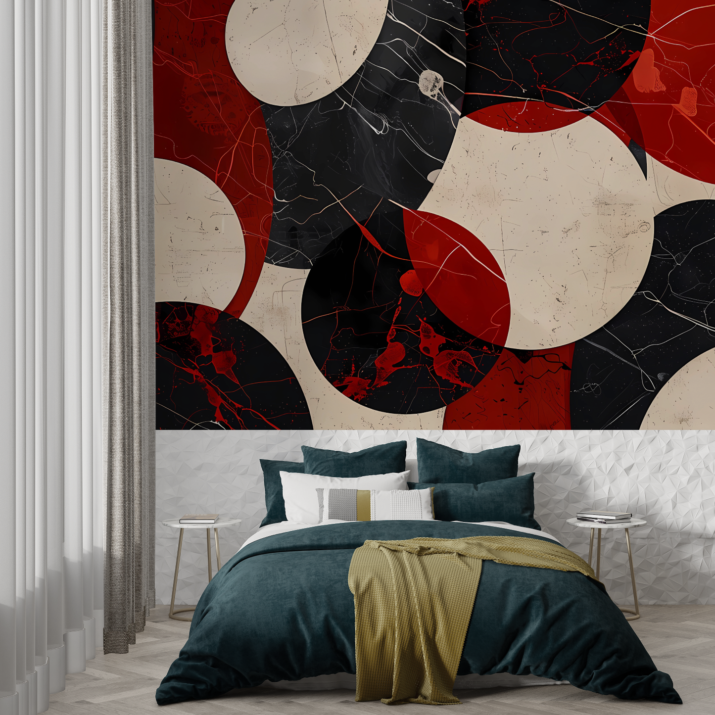 Papel Pintado Rojo Negro - papel pintado