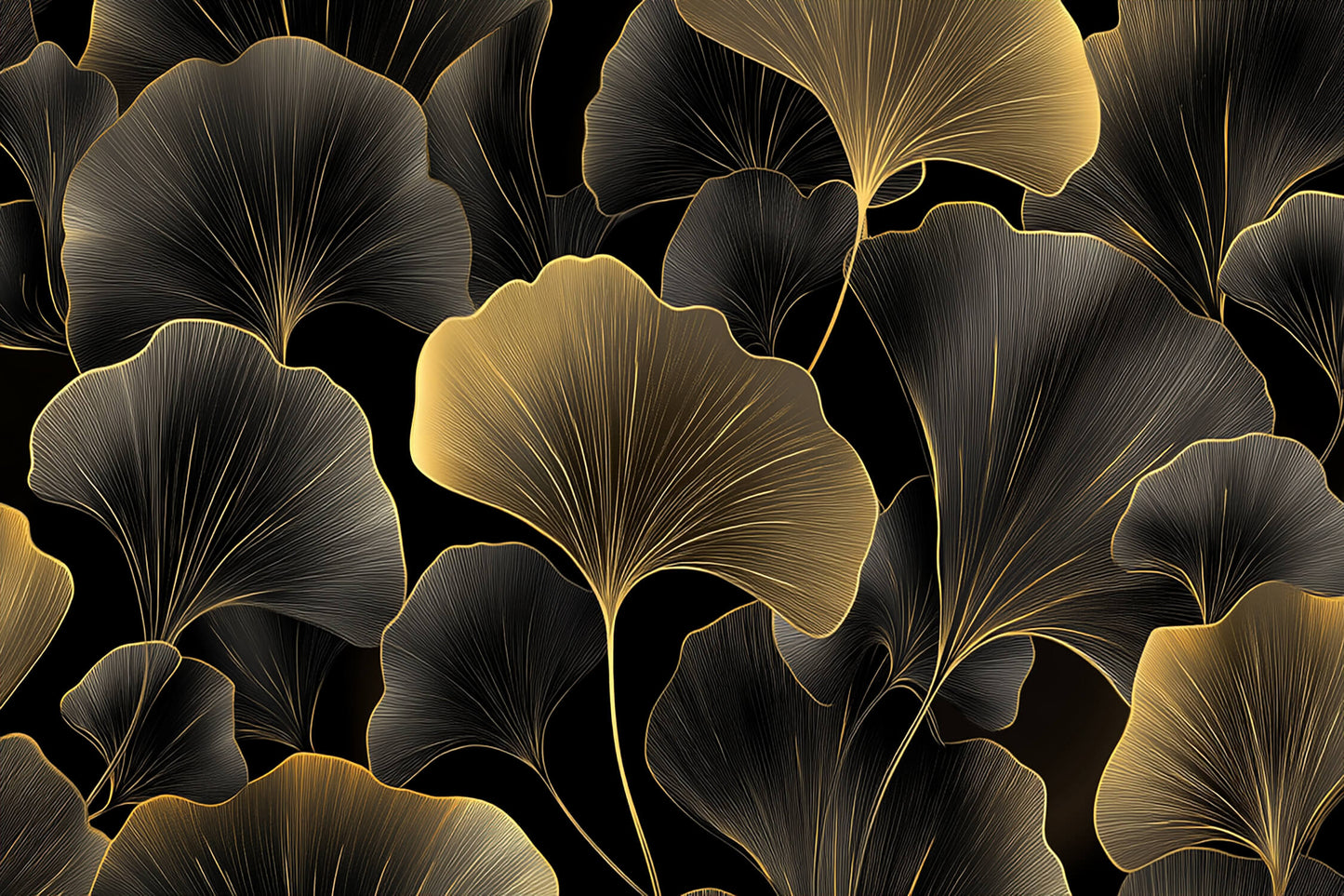 Papel pintado dorado y negro