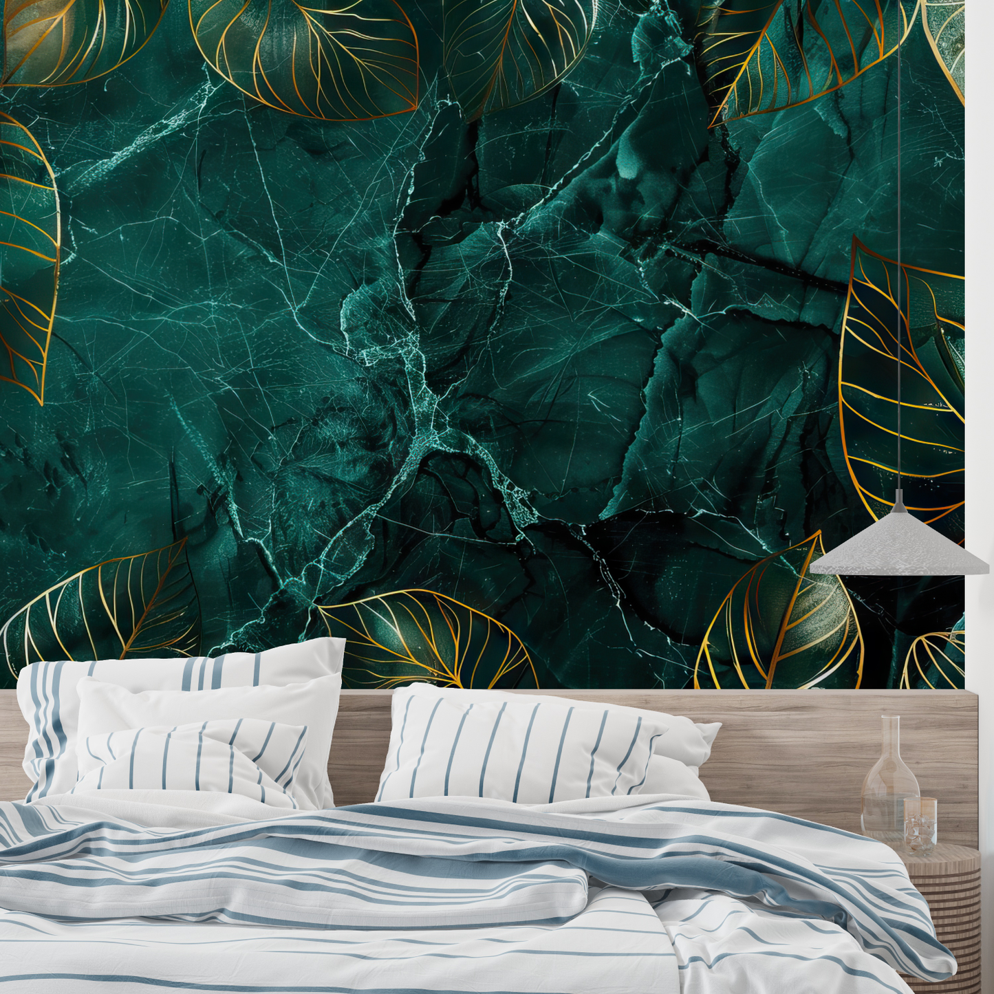 Papel pintado verde oscuro - de pared
