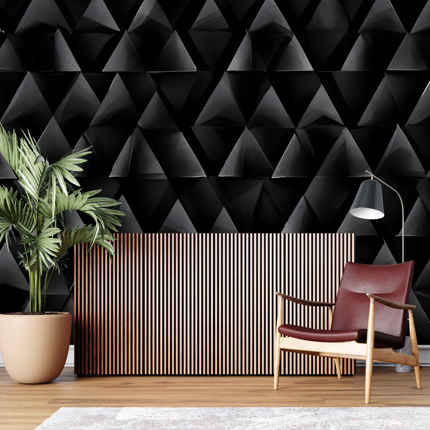 Papel pintado Triángulo Negro - de pared