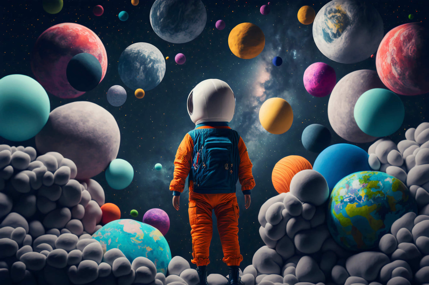 Papel Pintado de chico de exploración espacial
