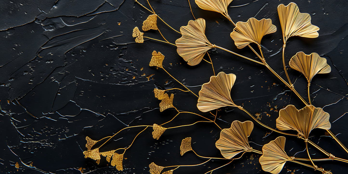 Papel pintado para dormitorio negro y dorado