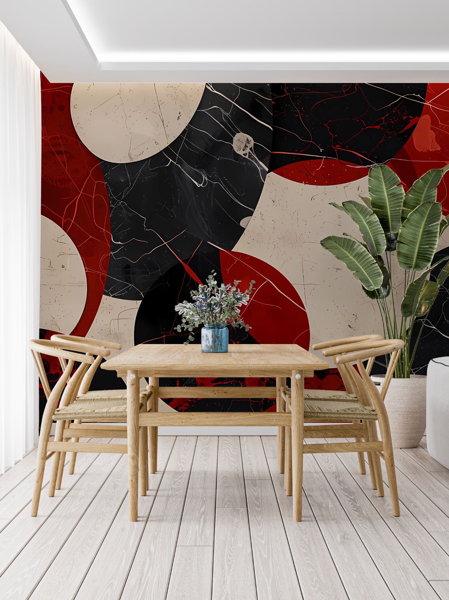 Papel pintado rojo negro - francés