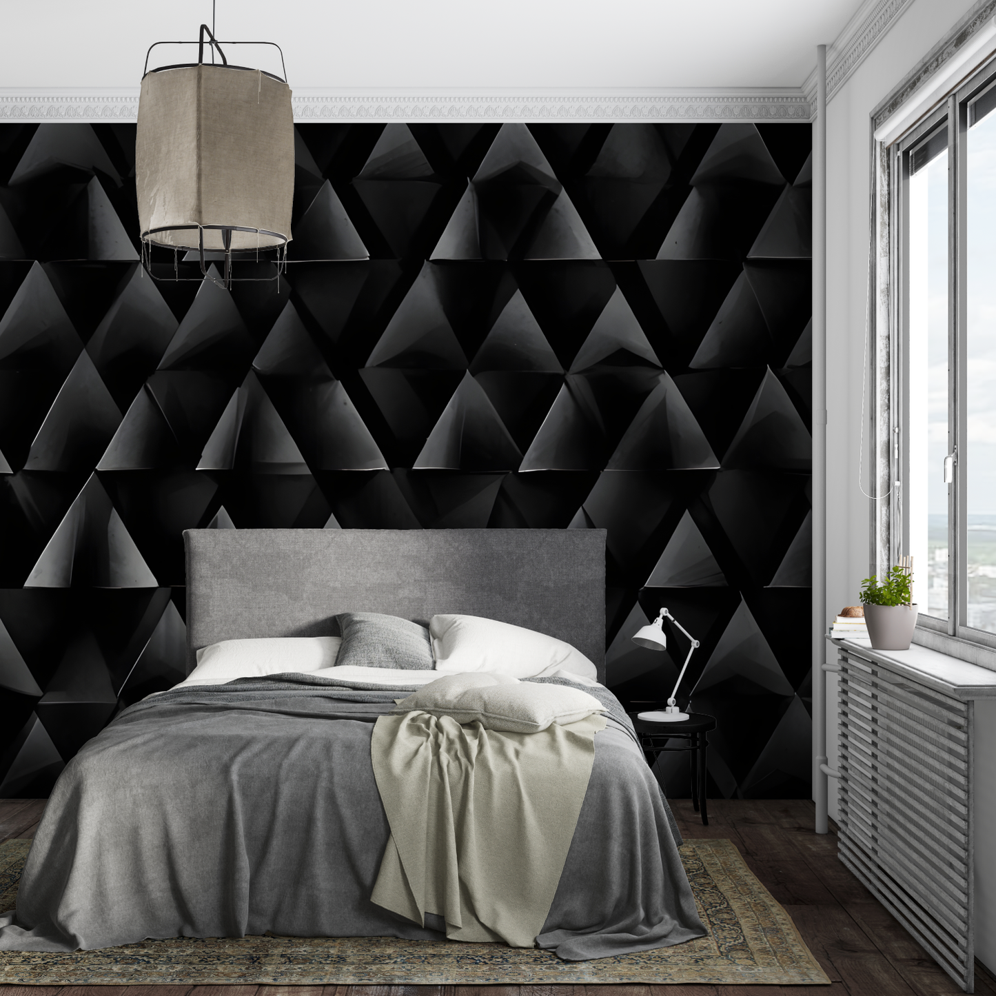 Papel pintado Triángulo Negro - panorama de la pared