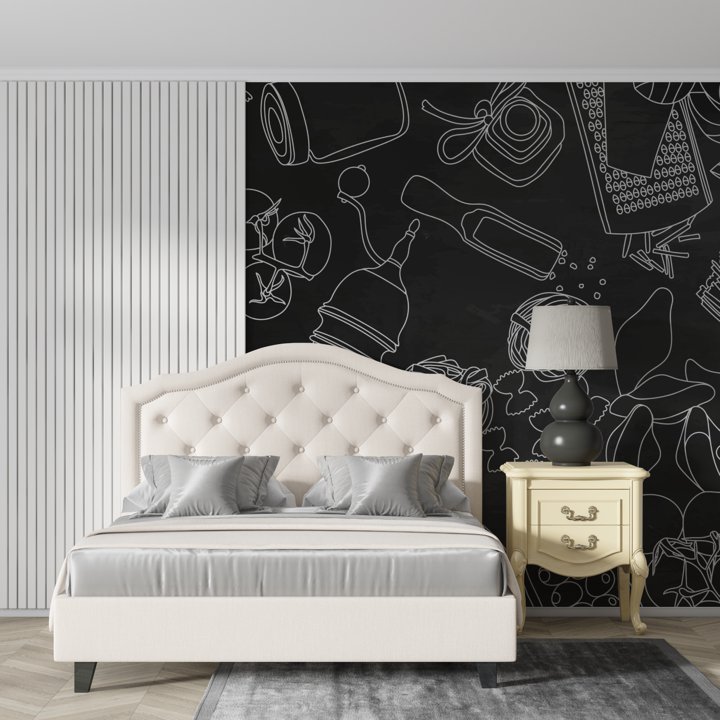 Papel pintado de cocina negro - tendencias