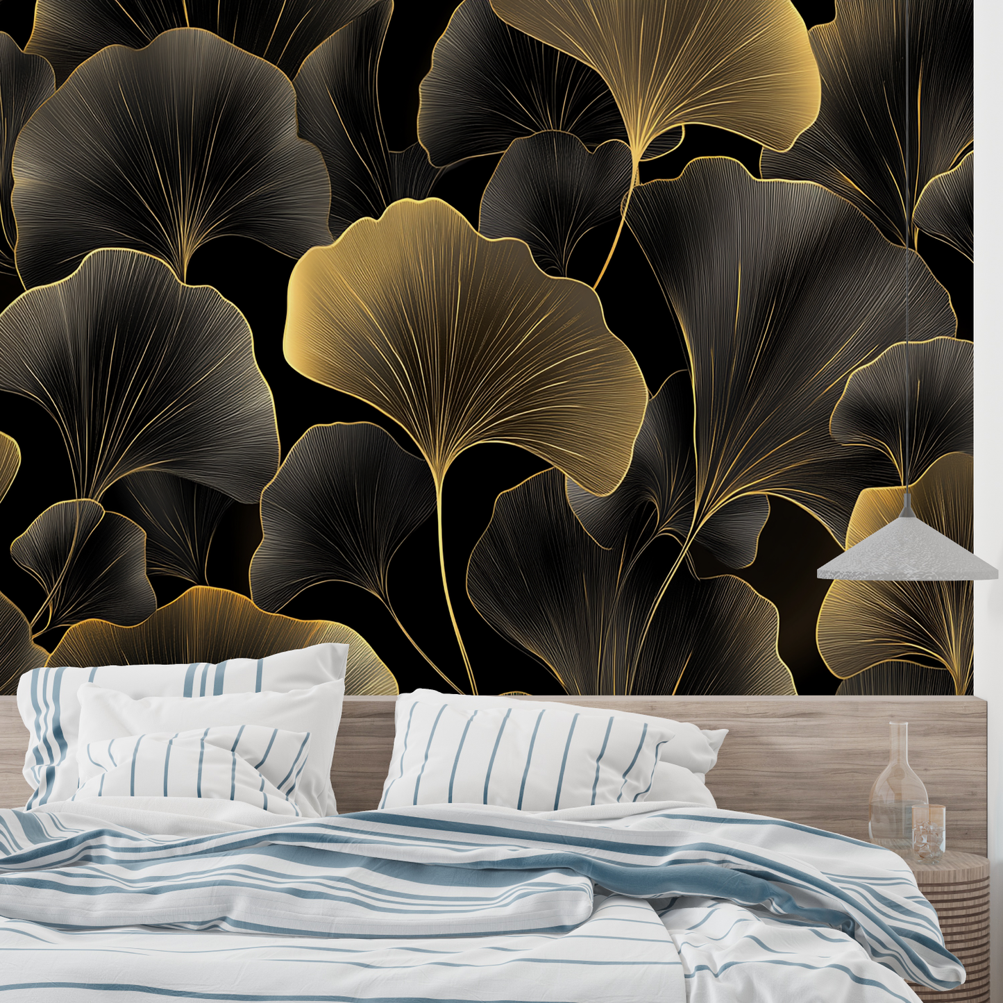 Papel pintado dorado y negro - de pared