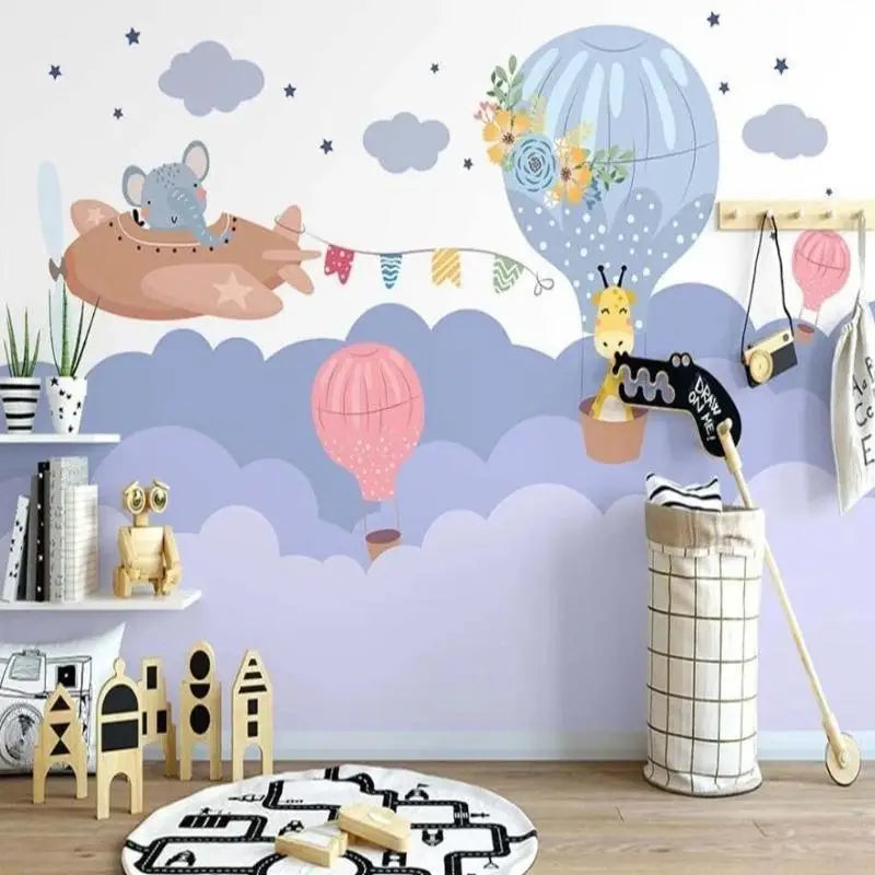 Habitación para bebé con tema de avión