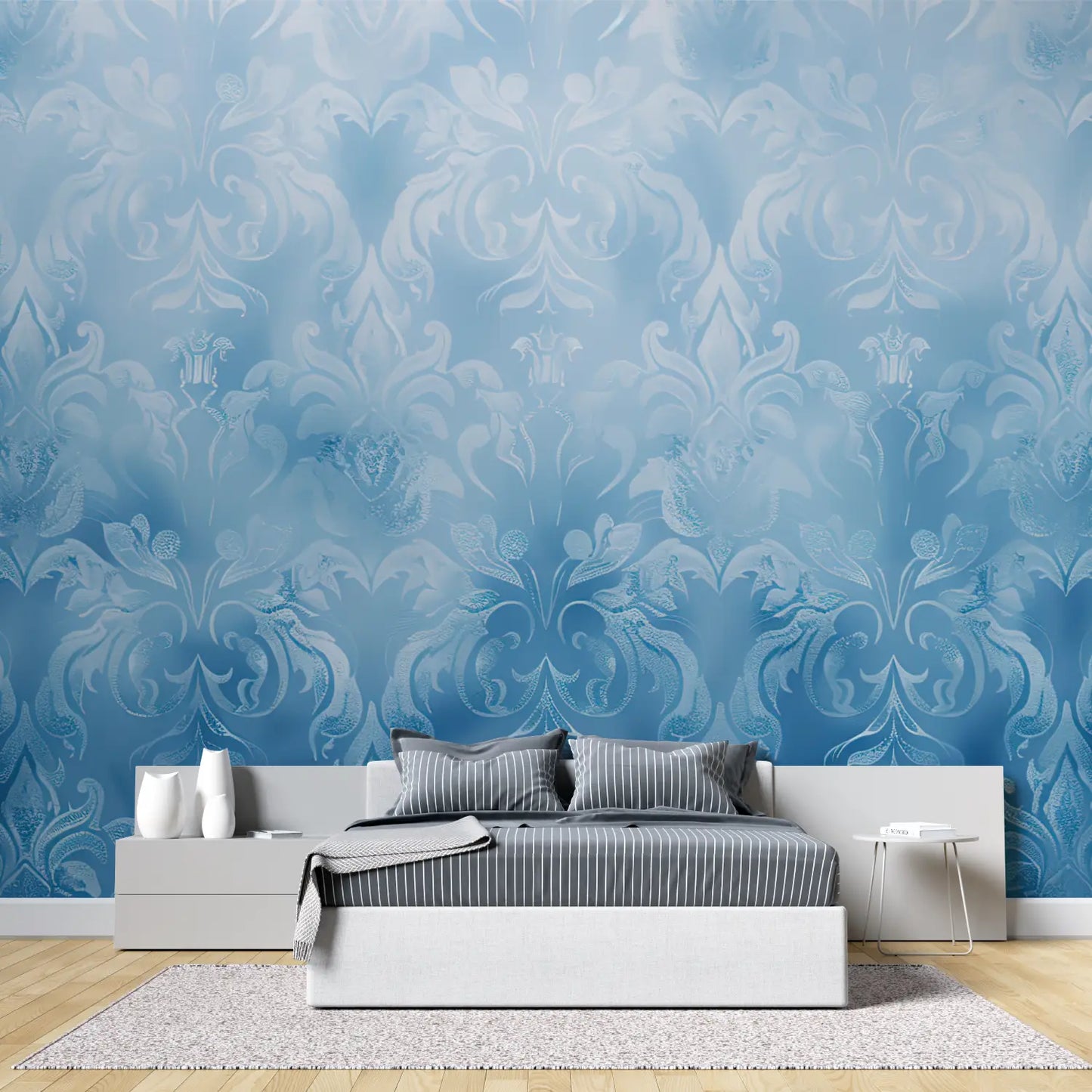 Dormitorio pintado de azul - sala de estar
