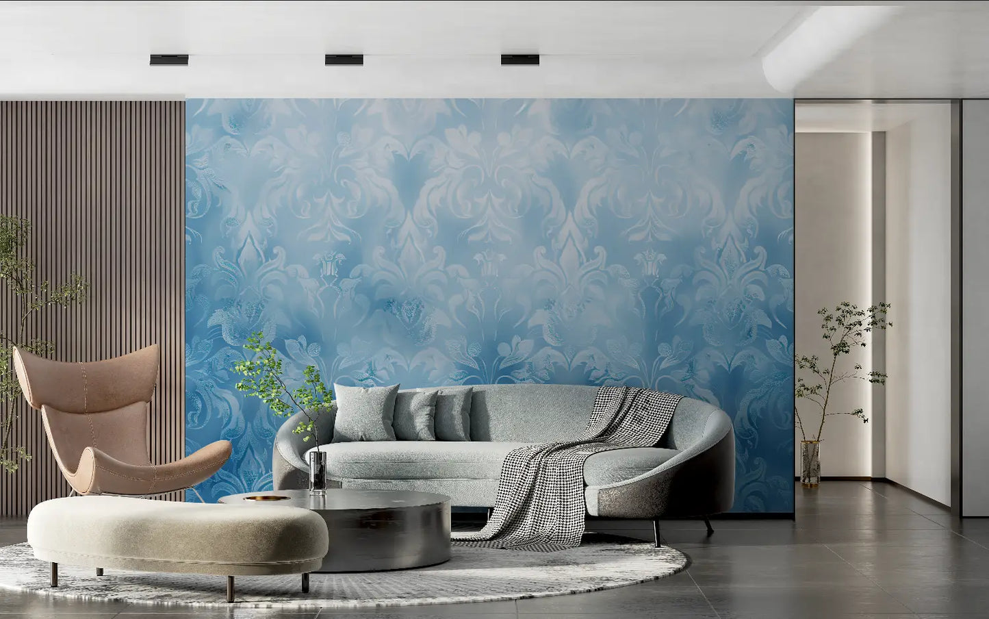 Dormitorio pintado de azul - cabecero