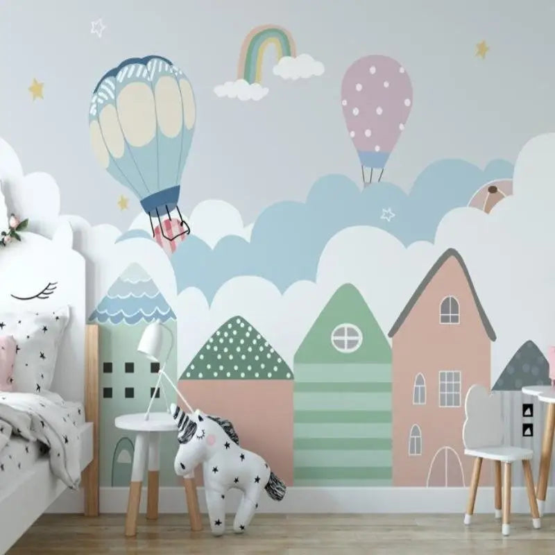 Decoración de la habitación del bebé con tema de nube