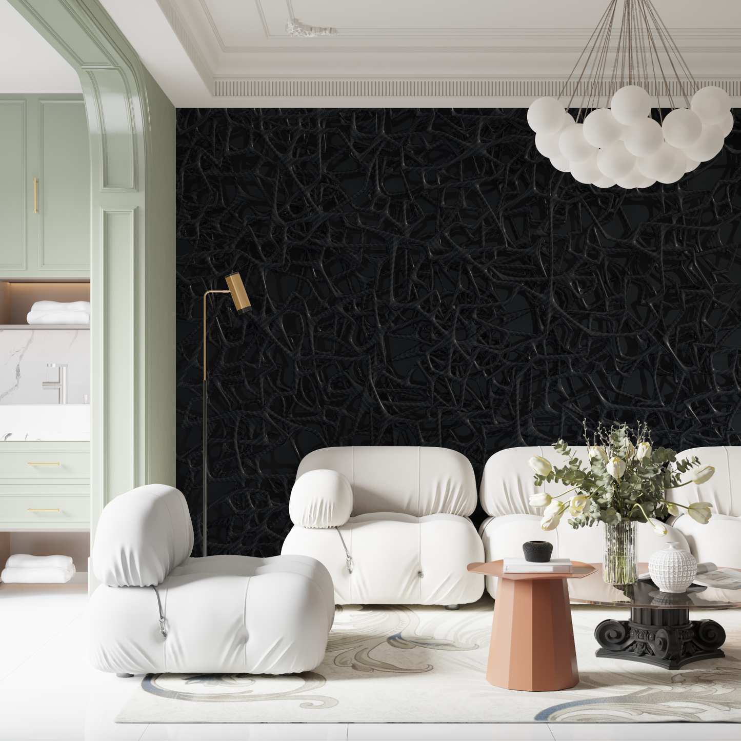 Papel pintado de cocodrilo negro - contemporáneo