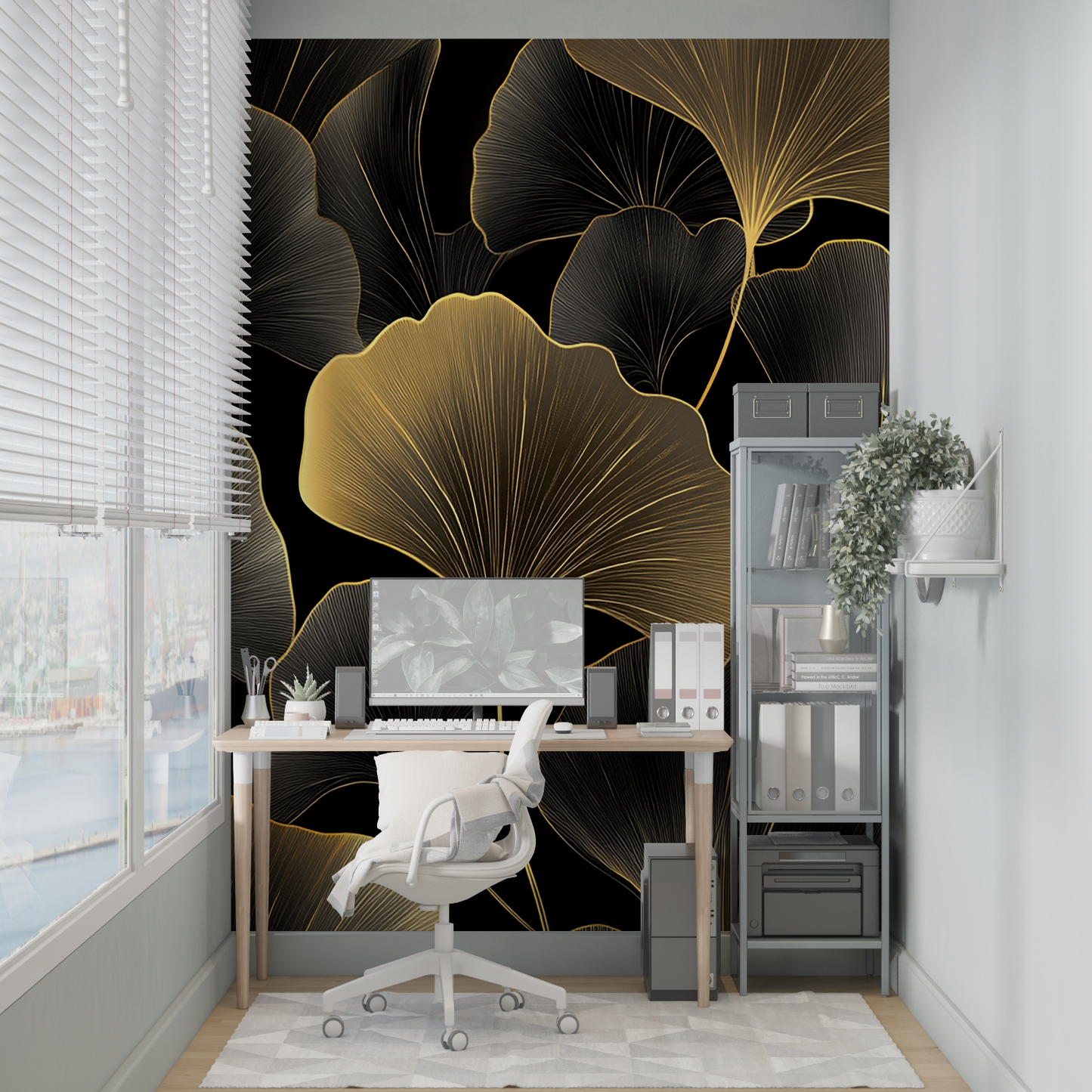Papel pintado dorado y negro - merlin leroy