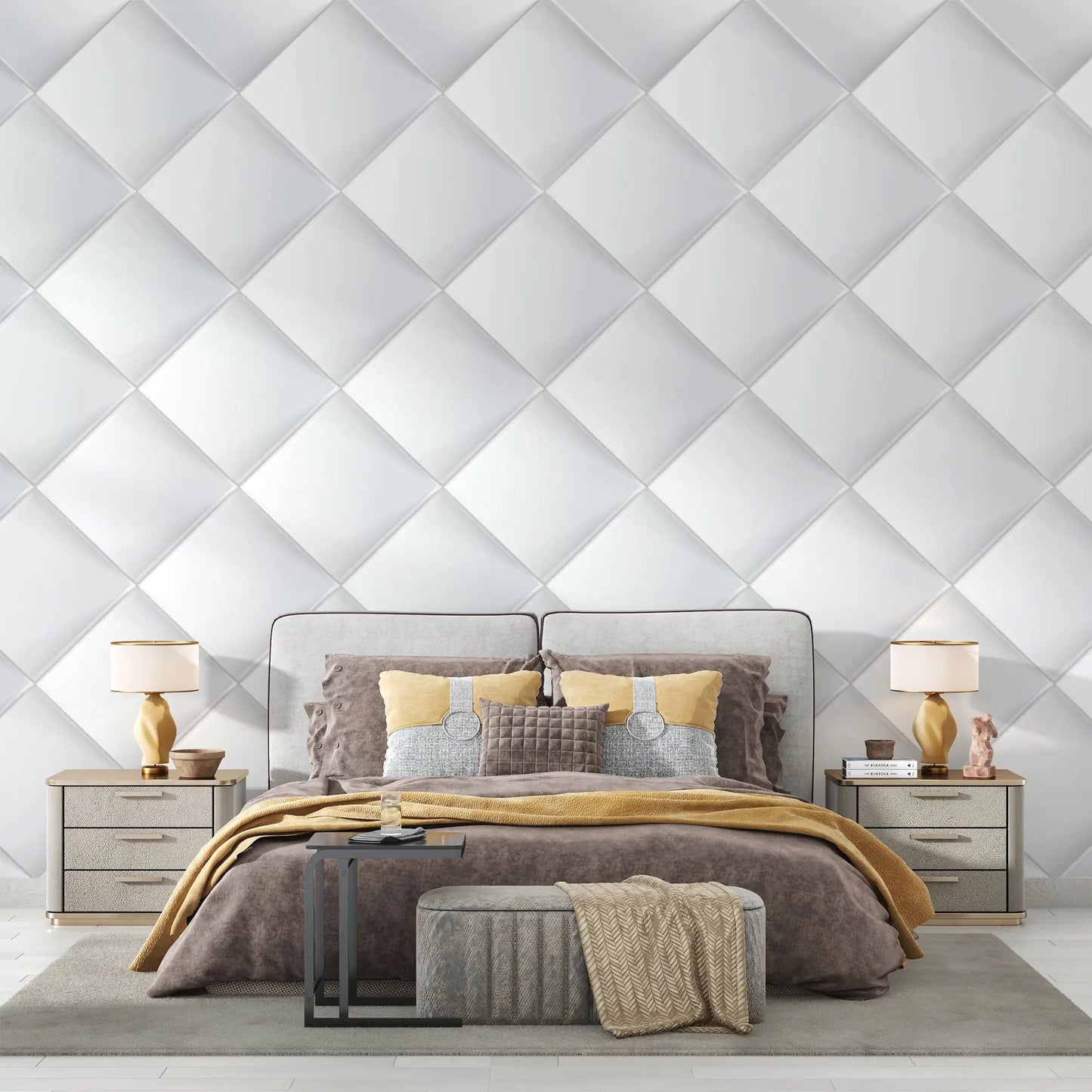Papel pintado 3D blanco