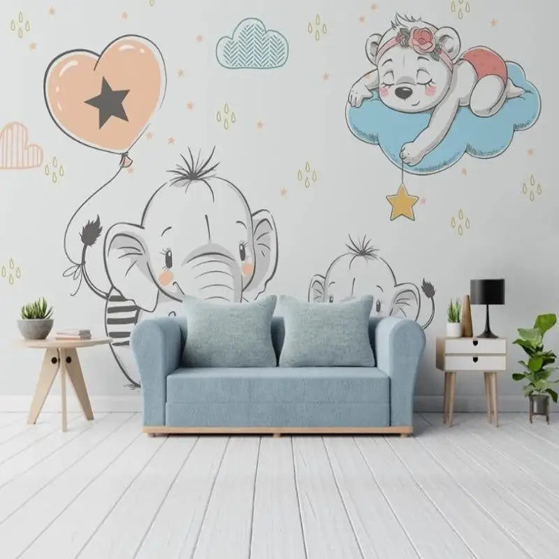 Papel pintado 3D para habitación de bebé