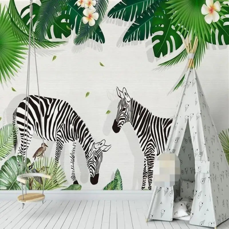 Papel pintado de animales de moda cebra
