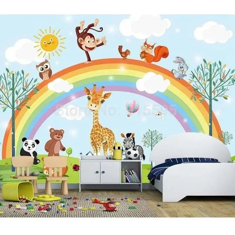 Papel pintado del dormitorio del arco iris