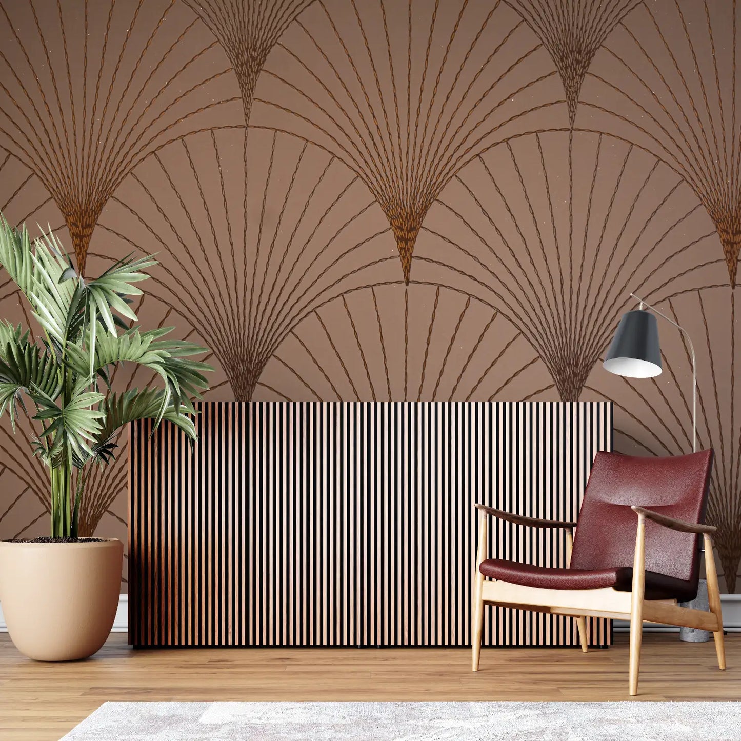 Papel pintado con estampado de terracota - de pared