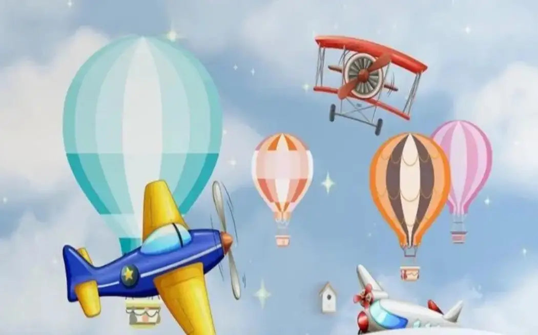 Papel Pintado De Avión De Colores Brillantes