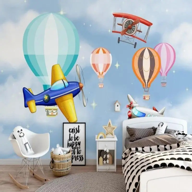 Papel Pintado De Avión De Colores Brillantes