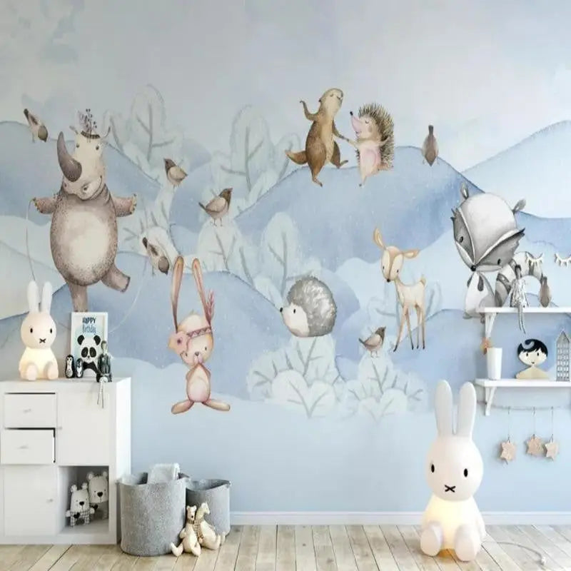 Papel pintado de animales azules