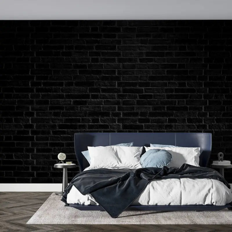 Papel pintado de ladrillo negro