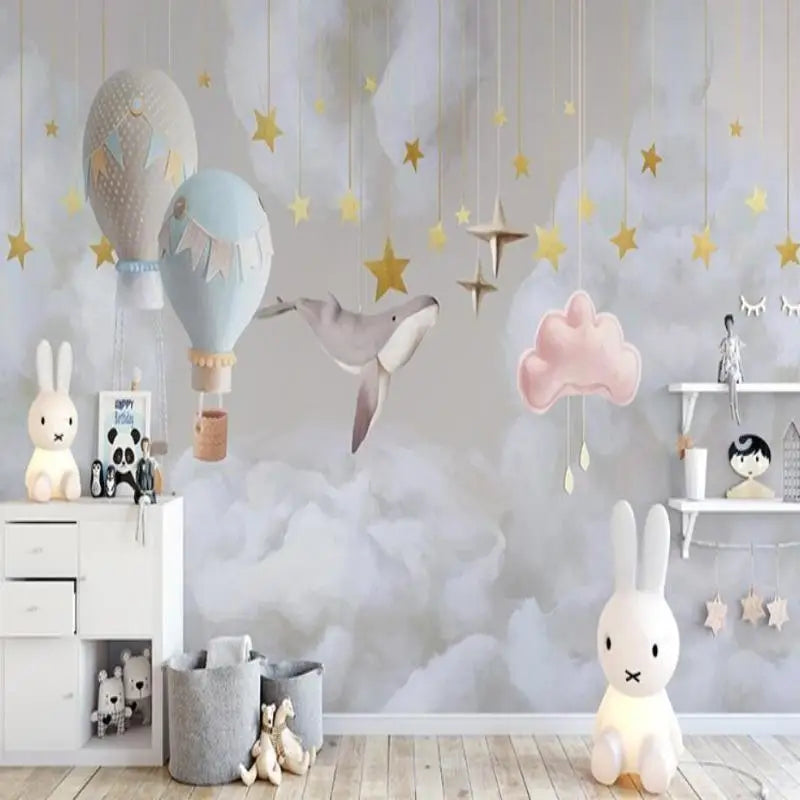 Papel pintado para habitación de bebé con tema de estrella