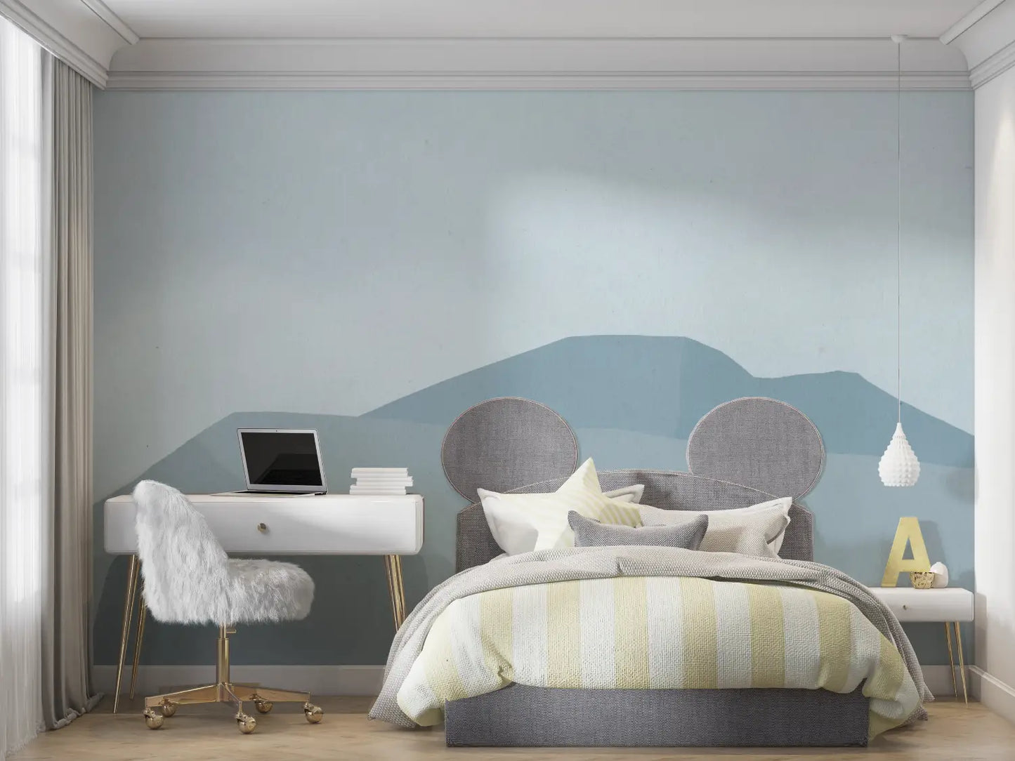 Papel pintado infantil Blue Design - pared panorámica del dormitorio