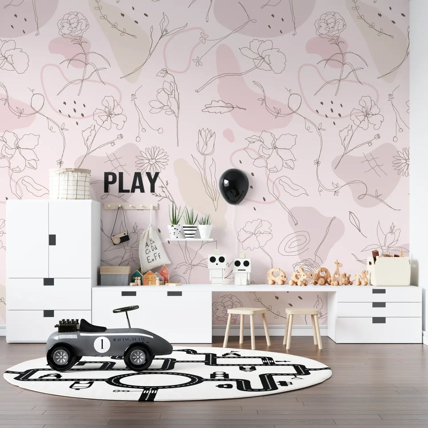 Papel pintado infantil Diseño floral - pared panorámica