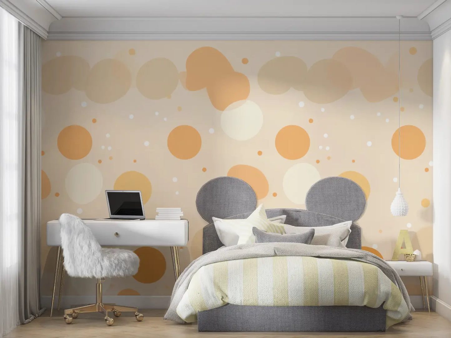 Papel pintado infantil ocre - dormitorio infantil