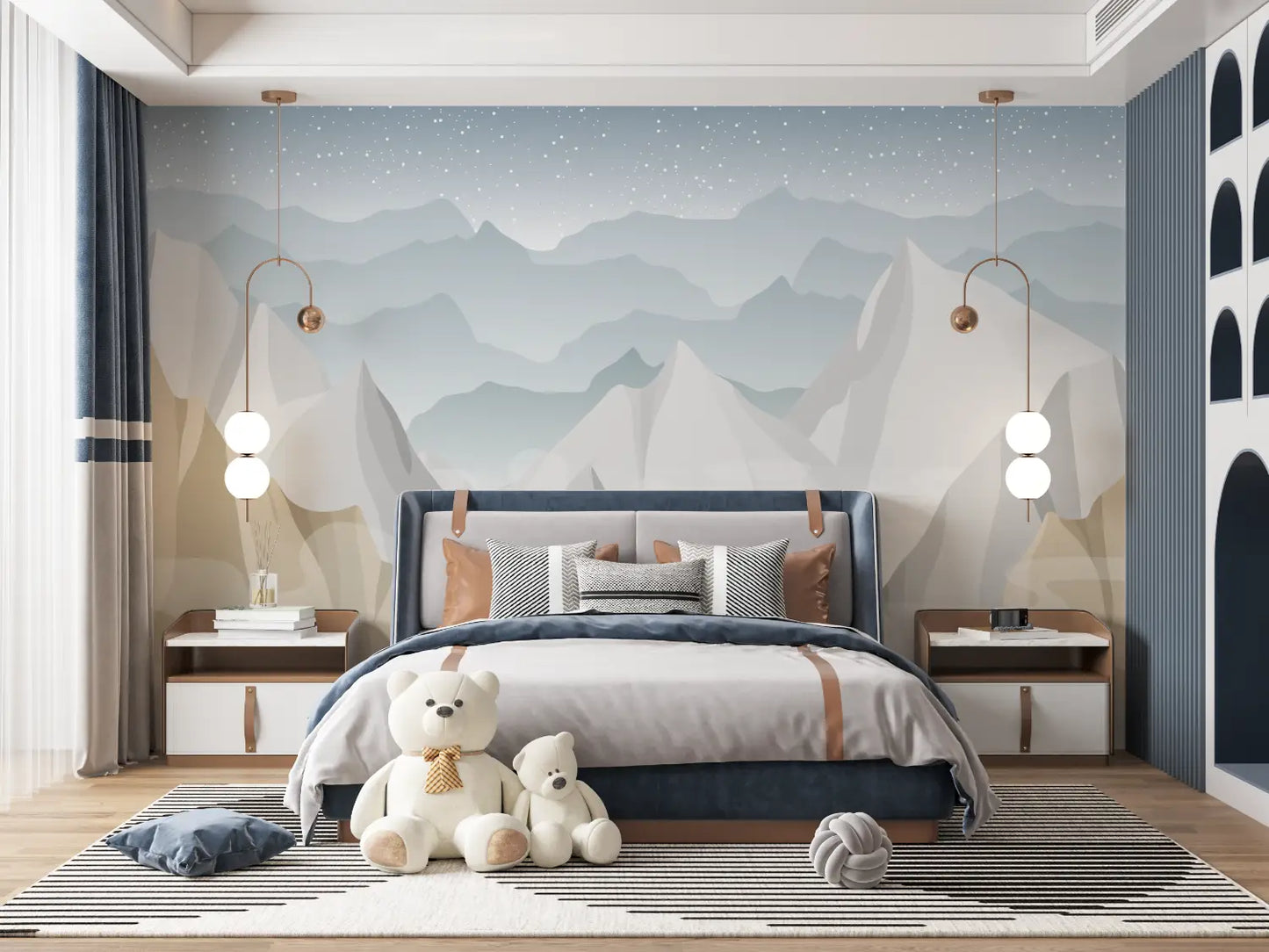 Papel pintado infantil en relieve - héroe manga