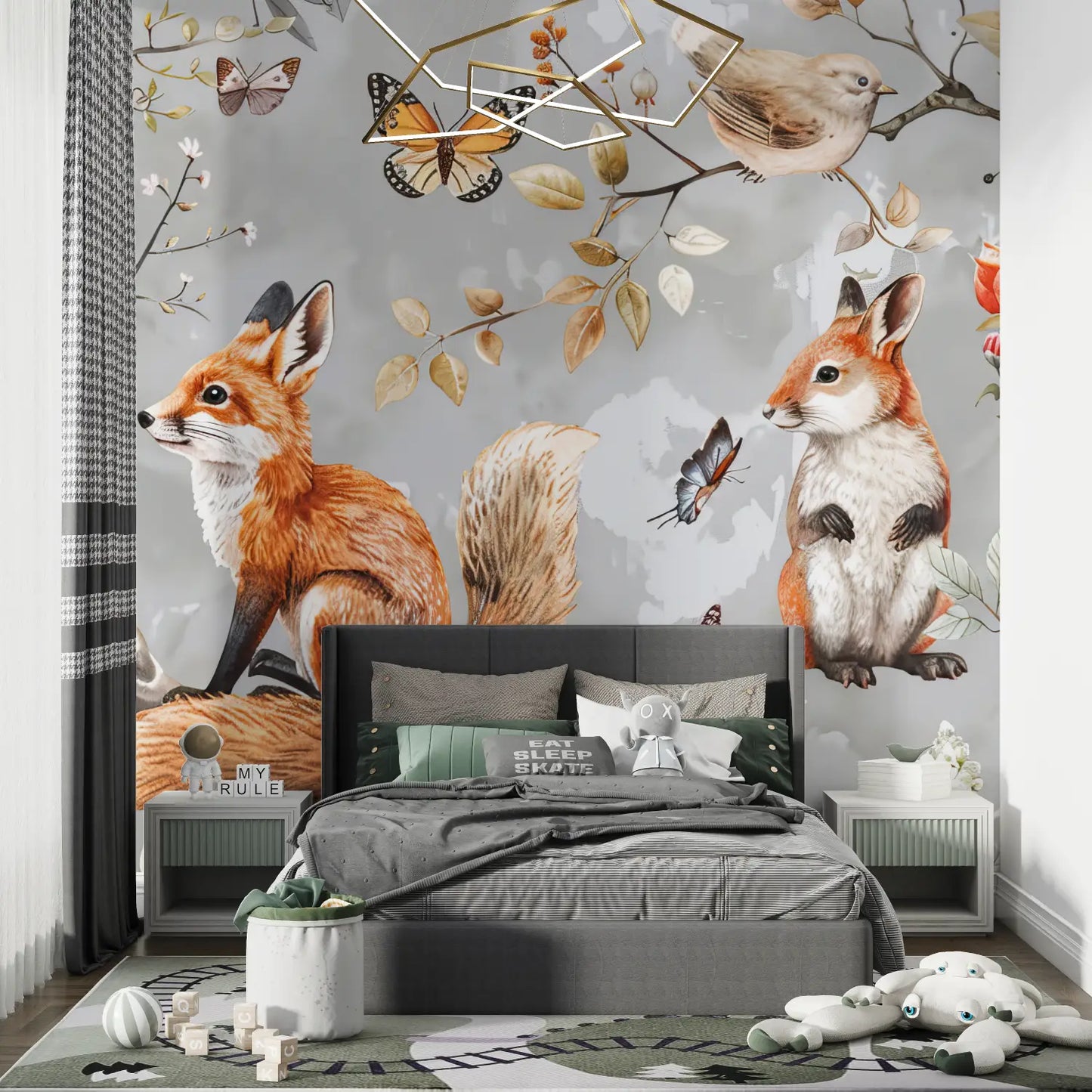 Rollo de papel pintado infantil - dormitorio pequeño