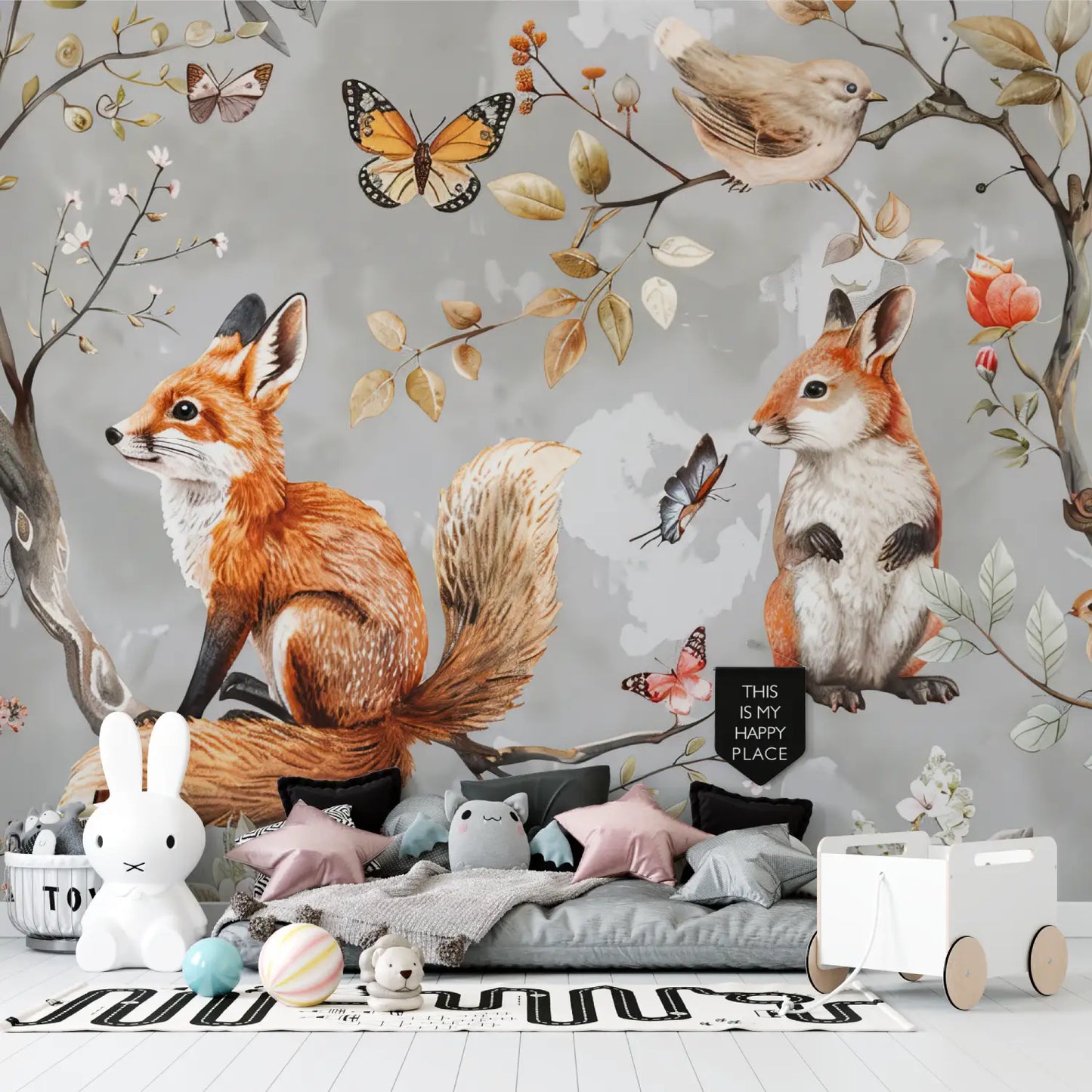 Rollo de papel pintado infantil - pared panorámica del dormitorio