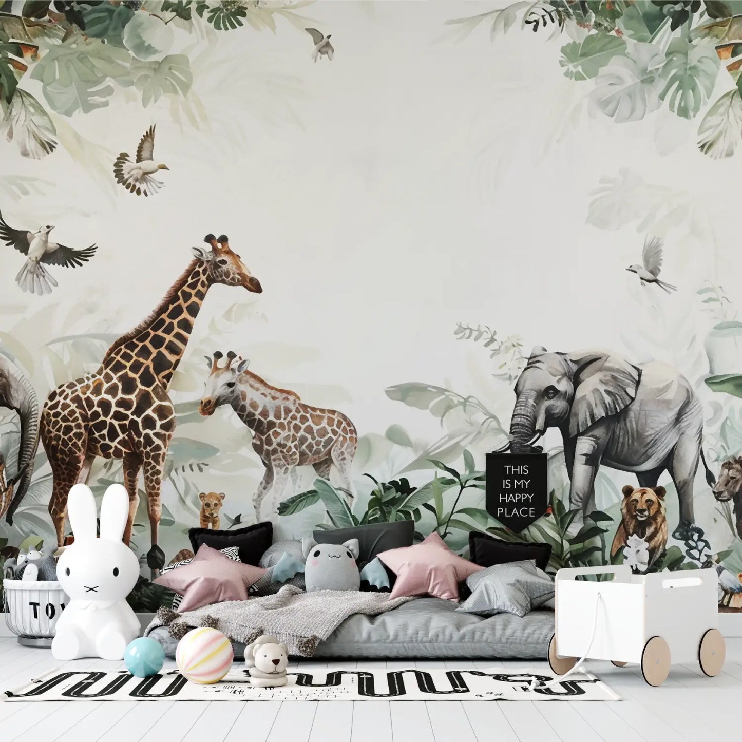 Papel pintado infantil de moda - dormitorio pequeño