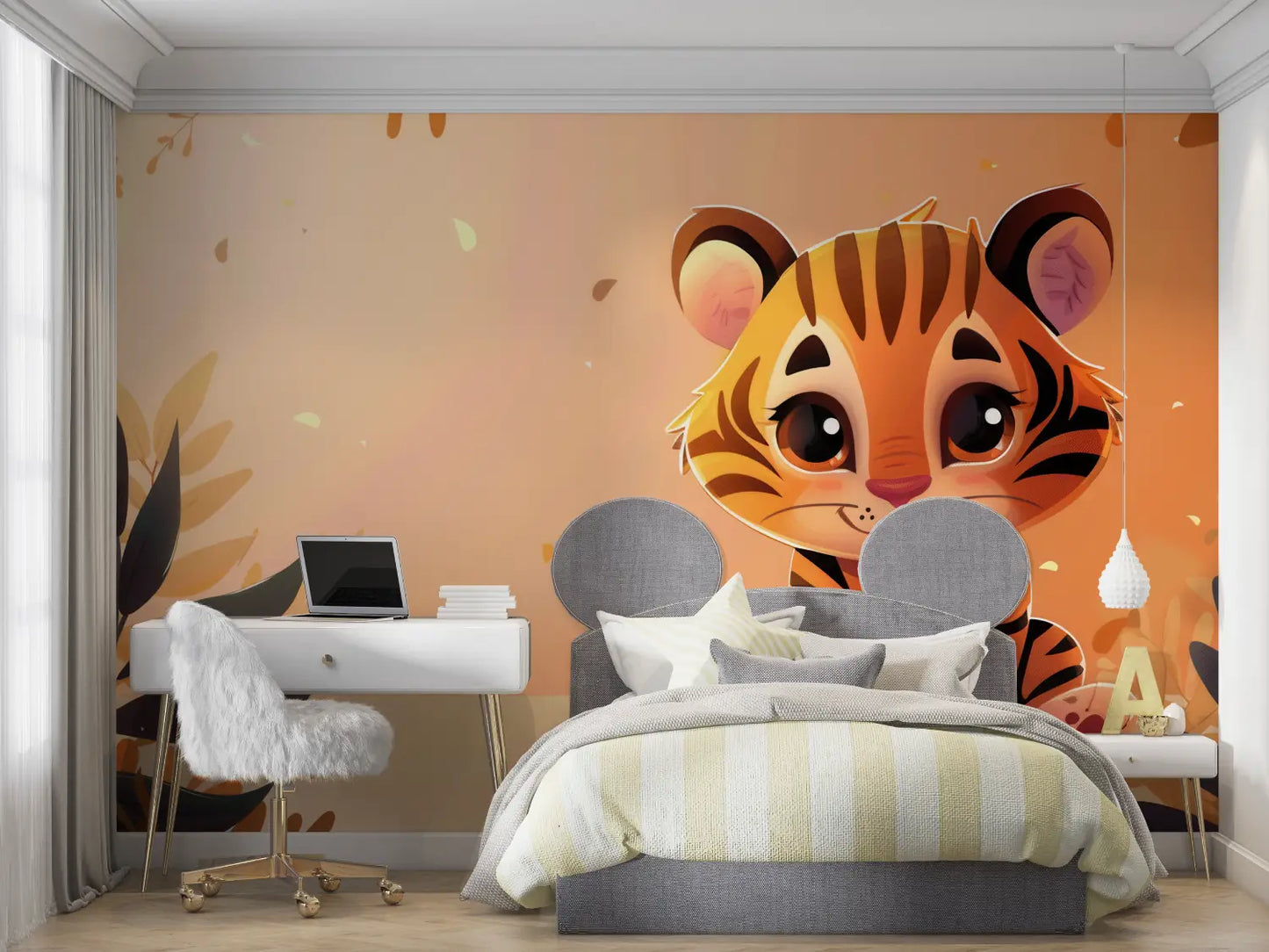 Papel pintado infantil Tigre - dormitorio pequeño