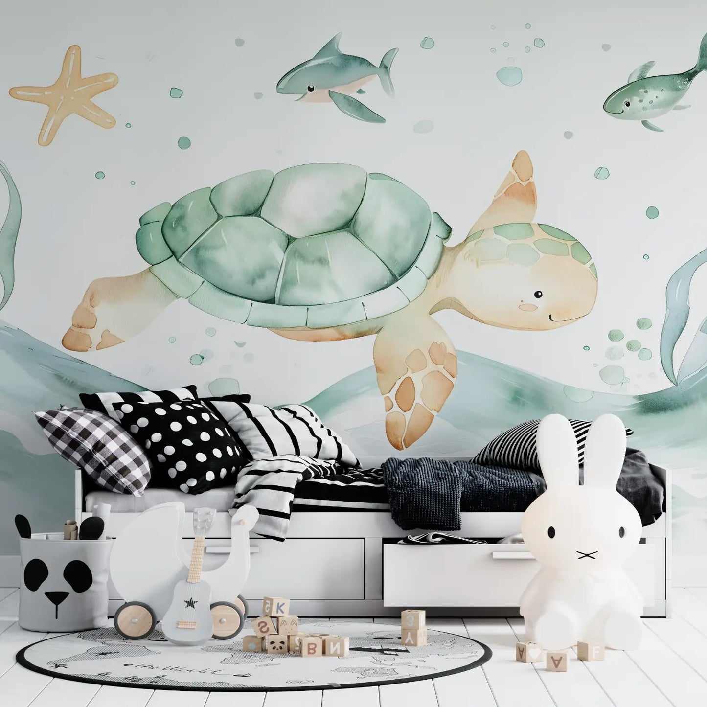 Papel pintado infantil Tortuga - pano anime