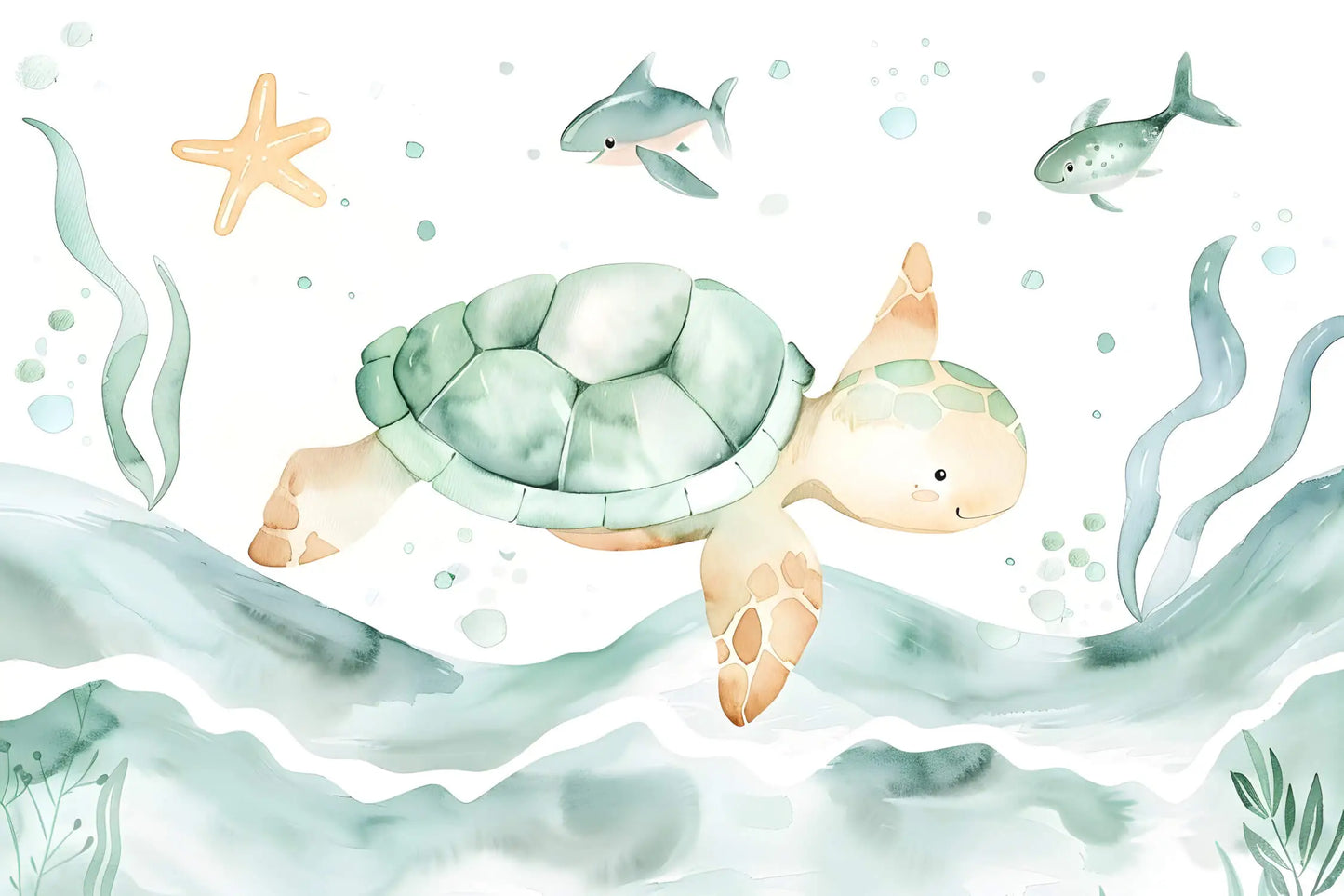 Papel pintado infantil Tortuga