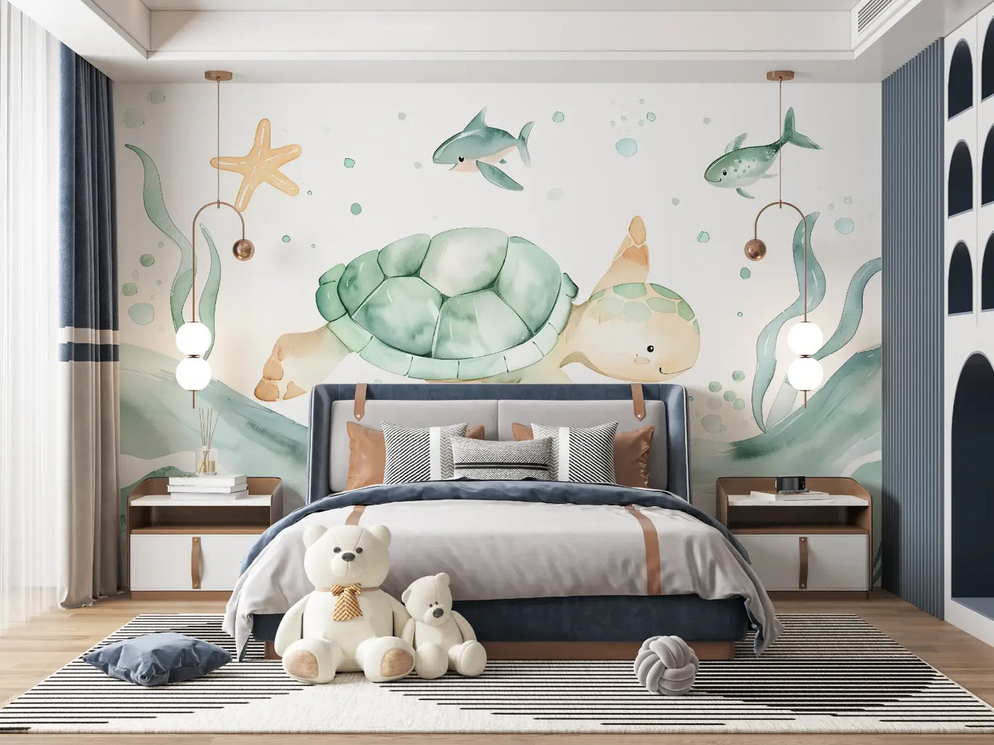 Papel pintado infantil Tortuga - pared panorámica
